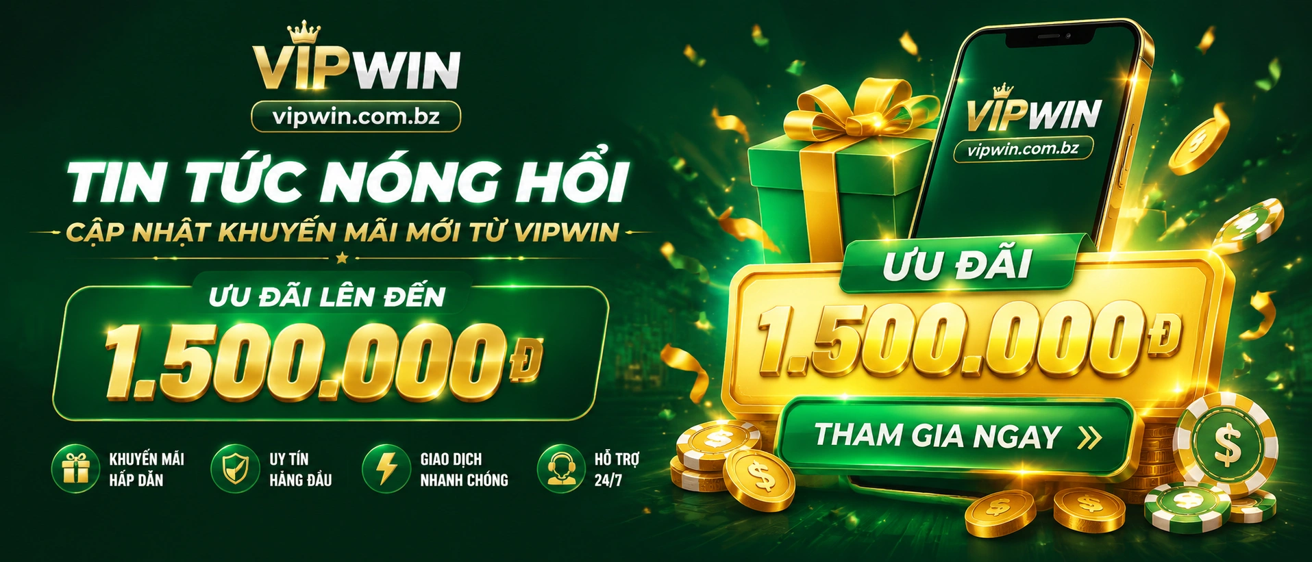 Nạp tiền VIPWIN nhanh an toàn tại vipwin.com.bz banner